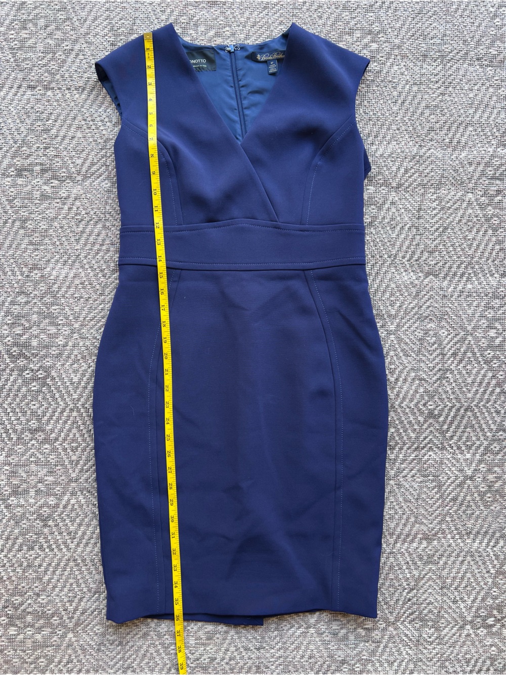Brooks Brothers Dress 8P Navy Bonotto Italian Fabric Sheath Career Made Portugal - Picture 7 of 10